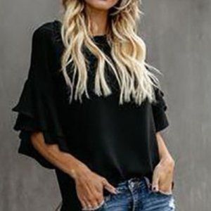RUFFLE SLEEVE TOP
